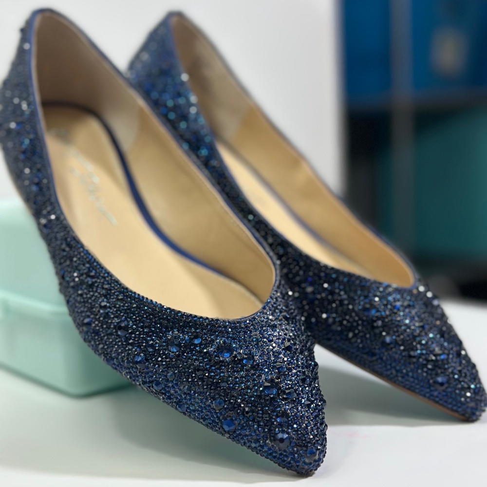 Betsey Johnson Jude Ballet Flat, 6.5 M, Navy Blue